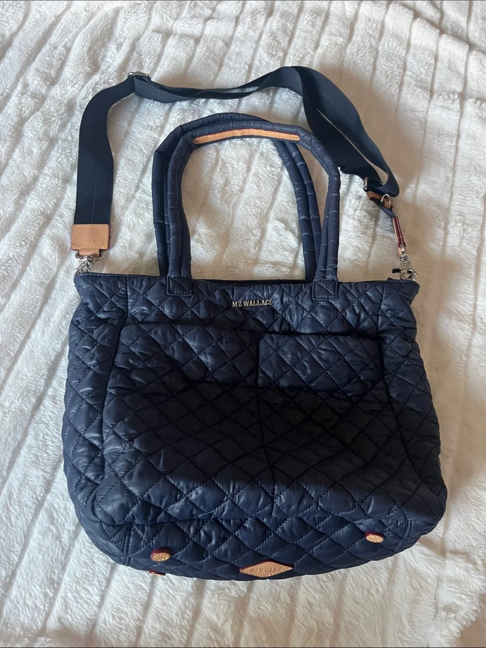 MZ Wallace Quilted Navy Tote